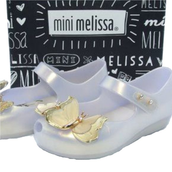 Mini Melissa Girls Mary Jane Butterfly Gel Shoes 8 - Picture 3 of 4